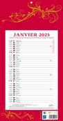 Calendrier bloc mensuel à feuillets année civile BOUCHUT "409 Rouge" 19 x 36 cm 70 %