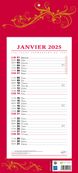 Calendrier bloc mensuel à feuillets année civile BOUCHUT "411 Rouge" 19 x 42 cm 70 %