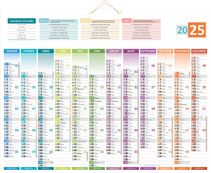 Calendrier bancaire année civile BOUCHUT "Uni-Compact" 43 x 55 cm 70 %