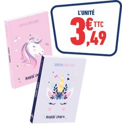 Agenda scolaire Licorne