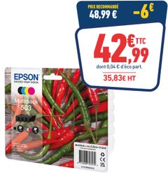 PACK DE 4 CARTOUCHES D'ENCRE EPSON 503 PIMENTS