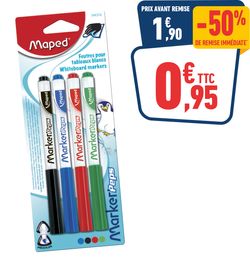 4 FEUTRES EFFACABLES ASSORTIS