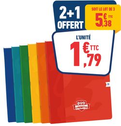 CAHIER 24X32 CM “DUO”  96P - GRANDS CARREAUX