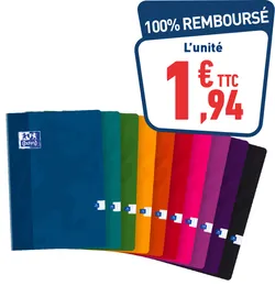 CAHIER A4 - 96 PAGES - GRANDS CARREAUX