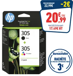 PACK DE 2 CARTOUCHES D’ENCRE HP 305