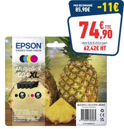 PACK DE 4 CARTOUCHES D’ENCRE EPSON ANANAS 604XL
