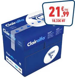 CARTON DE 5 RAMETTES DE 500 FEUILLES «CLAIRALFA»