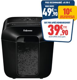 DESTRUCTEUR FELLOWES LX25 COUPE CROISEE NOIR