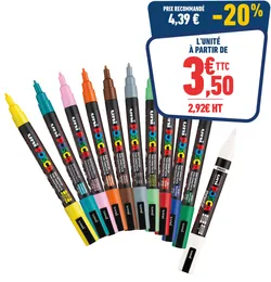 Marqueur pointe conique fine POSCA MARKER tous coloris