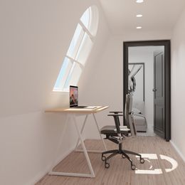 EasyHome - Bureau télétravail LV9 110 cm - hêtre - pieds blancs