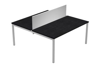Bureau bench Trend - L160 - avec panneau de séparation - plateau imitation frêne noir