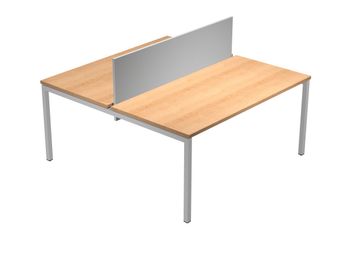 Bureau bench Trend - L180 - sans panneau de séparation - plateau imitation hêtre