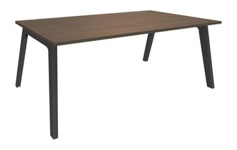 Bureau STEELY Manager - L180 x P100 x H72,5 cm - plateau imitation noyer - pieds carbone