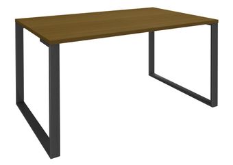 Bureau droit LOFTER - L120 cm - Plateau imitation noyer - pied Carbone