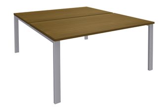Bureau Bench IRIS - L180 cm - Plan de départ - Pieds aluminium - plateau imitation noyer