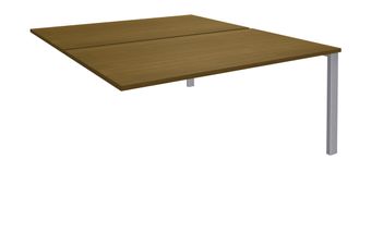 Bureau Bench IRIS - L180 cm - Plan suivant - Pieds aluminium - plateau imitation noyer