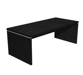 Bureau Manager FLORA - L180 x P90 cm - pieds panneaux - plateau imitation frêne noir