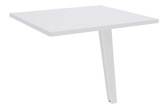 Retour direct pour bureau Steely - L80 - 1 Pied métal blanc - plateau blanc