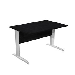 Bureau droit Trend - L140 - Pieds métals - plateau imitation frêne noir - pied alu