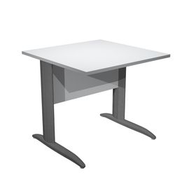 Bureau droit Trend - L80 - Pieds métals - plateau gris - pied anthracite