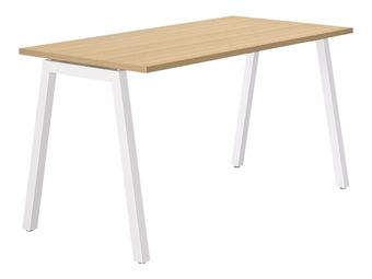 Bureau CONNEXION - 160 cm - Pieds métal - Chêne/blanc