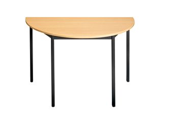 Table modulaire demi-ronde 120 cm - imitation hêtre