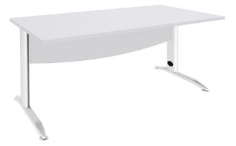 Bureau droit IDRA - L160 cm - Pieds blanc - plateau Blanc perle