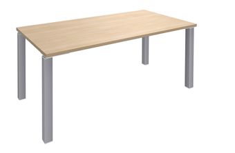 Bureau droit EXPRIM - L160 cm - Plateau imitation Chêne clair - Pieds alu