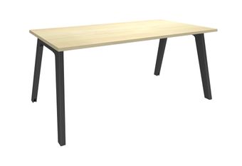 Bureau simple STEELY - L140 cm - Pieds carbone - plateau imitation Erable