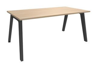 Bureau simple STEELY - L160 cm - Pieds carbone - plateau imitation Chêne clair