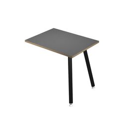 Retour direct pour bureau - L80 x H74 x P60 - Pieds métal noirs - plateau anthracite chants chêne