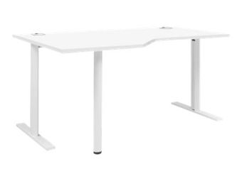 Bureau compact 90° à gauche YES ! - 160 cm - Pieds métal fixes - Blanc