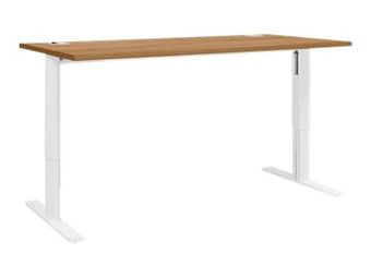 Bureau YES ! - 160 cm - Pieds ajustables blancs - Merisier