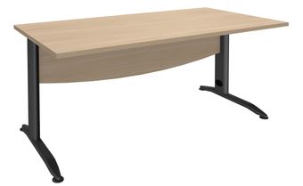Bureau droit IDRA - L160 cm - Pieds anthracite - plateau imitation Chêne clair