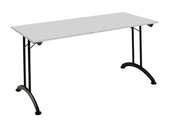 Table de réunion pliante - rectangulaire - L160 x H74 x P70 cm - gris/noir