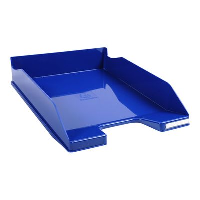 9002493110960-Exacompta COMBO Glossy - 6 Corbeilles à courrier bleu royal-Angle gauche-1