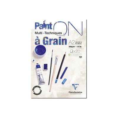 3329689750516-Clairefontaine Paint ON - bloc encollé - A2 - 20 feuilles-Avant-1