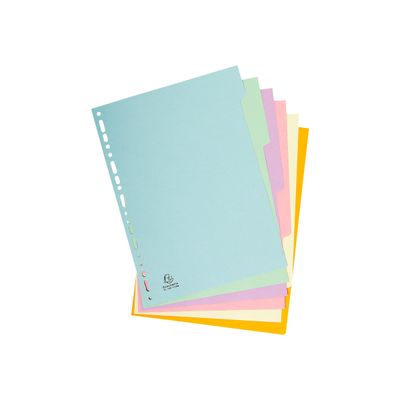 3130630016069-Exacompta Forever - Intercalaire 6 positions - A4 - carte recyclée couleurs pastel-Avant-1