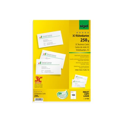 4004360995064-Sigel - Papier pour 100 cartes de visite 85 x 55 mm - 250 g/m² - 10 feuilles-Avant-4