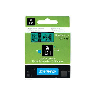 5411313450195-Dymo D1 - Ruban d'étiquettes auto-adhésives - 1 rouleau (12 mm x 7 m) - fond vert écriture -P_45019_2-2
