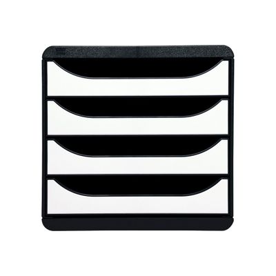 9002493423053-Exacompta BigBox - Module de classement 4 tiroirs - blanc brillant-Avant-0