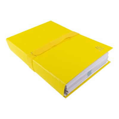3130632026493-Exacompta - 10 Chemises extensibles à sangle - jaune-Angle gauche-1