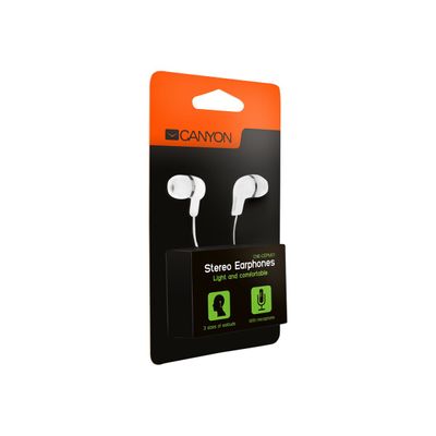5291485001629-CANYON Kit main libre - Ecouteurs filaire avec micro - intra-auriculaire - blanc -Angle gauche-1
