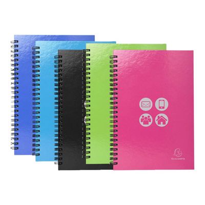 3130631187294-Eaxcompta Iderama - 5 Répertoires à spirale - 22 x 16 cm - 138 pages - couleurs assorties-Avant-5