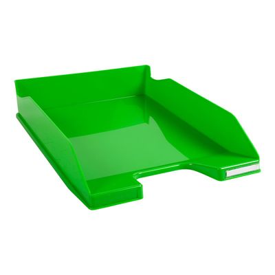 0007470135331-Exacompta COMBO Glossy - Corbeille à courrier vert pomme-Angle gauche-1