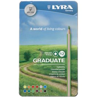 4084900213513-Lyra Graduate - 12 Crayons de couleur - boîte métal--0