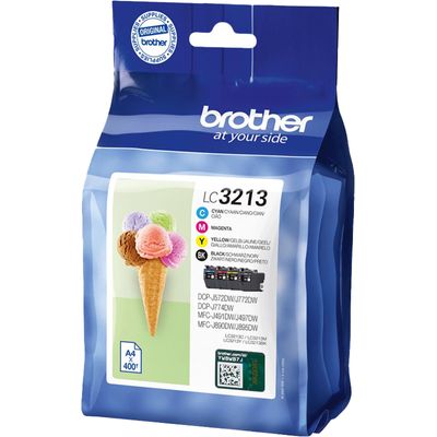 4977766780162-Brother LC3213 - Pack de 4 - noir, cyan, magenta, jaune - cartouche d'encre originale--0