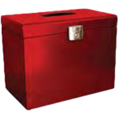 3219090401353-Pierre Henry - Classeur ménager en métal (valisette) avec 5 dossiers suspendus - rouge primaire--0