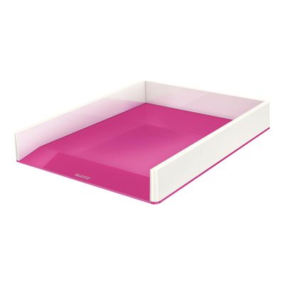 4002432113590-Leitz WOW Dual Colour - Corbeille à courrier blanc/rose -Angle droit-1