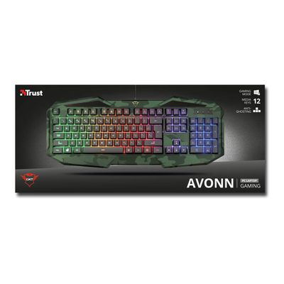 8713439234138-Trust GXT 830 RW-C Avonn - clavier gamer filaire - Azerty - rétroéclairé - camouflage -Avant-4